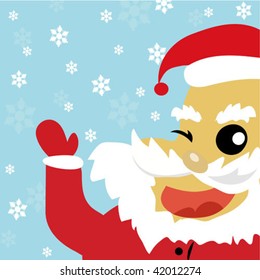 Vector illustration with happy Santa