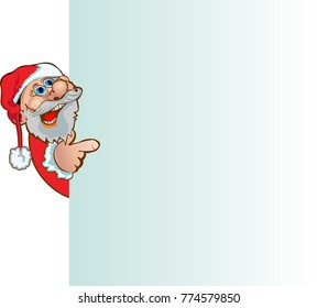 Vector illustration with happy Santa Claus. Banner for advertising, marketing
