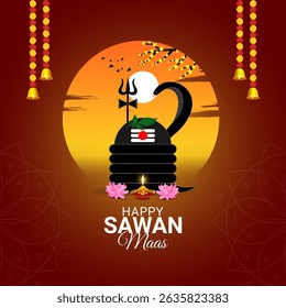 Ilustração vetorial do modelo de mídia social Happy Sawan Maas