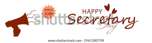 Vector Illustration Happy Secretary Day 24 Stock Vector (Royalty Free ...