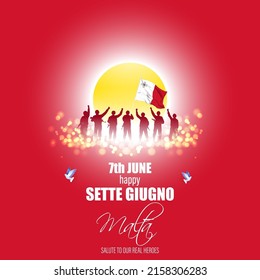 Vector illustration for happy sette Giugno -Malta