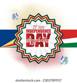 Vector illustration of Happy Seychelles Independence Day social media story feed mockup template