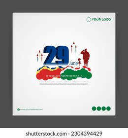 Vector illustration of Happy Seychelles Independence Day social media story feed mockup template