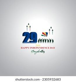 Vector illustration of Happy Seychelles Independence Day social media story feed mockup template