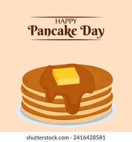 Vector illustration of Happy Shrove Tuesday social media feed template