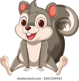 Vector illustration of a happy, sitting squirrel