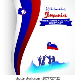 Vector illustration of happy Slovenia independence day