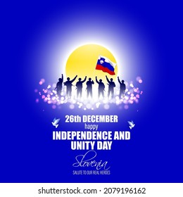 Vector illustration of happy Slovenia independence day