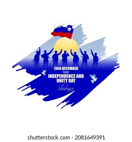 Vector illustration of happy Slovenia independence day