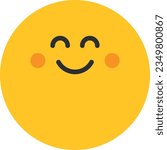 Vector illustration of a happy smiling face. Happiness emoticon.