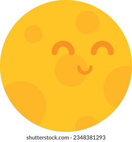 Vector illustration of a happy smiling full moon.