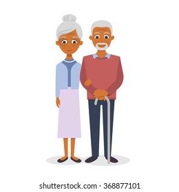 Vector illustration of happy smiling senior couple