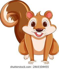Vector illustration of a happy, smiling squirrel