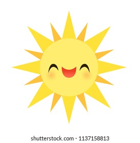 Vector illustration of a happy smiling sun