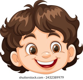 Vector illustration of a happy, smiling young boy