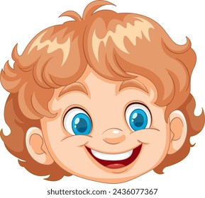 Vector illustration of a happy, smiling young boy