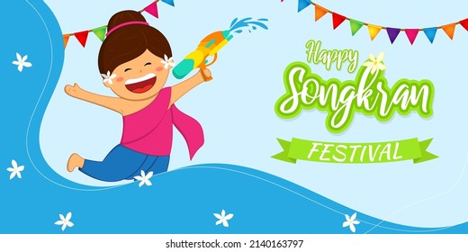 Vector illustration of Happy Songkran festival banner