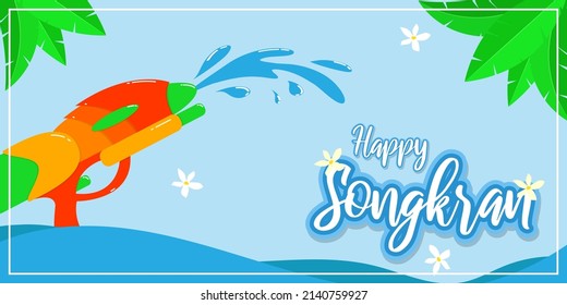 Vector illustration of Happy Songkran festival banner