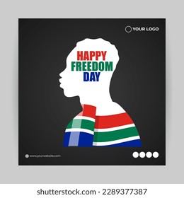 Vector illustration of Happy South Africa Freedom Day social media story feed mockup template