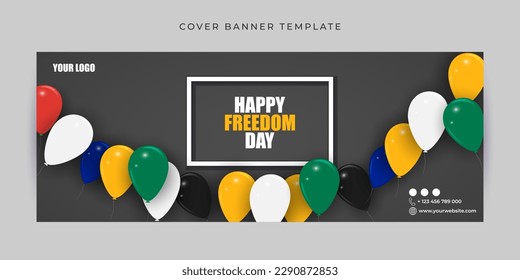 Vector illustration of Happy South Africa Freedom Day Fb cover banner mockup Template