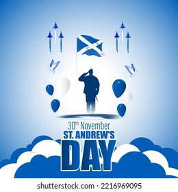 Vector Illustration For Happy St. Andrews Day