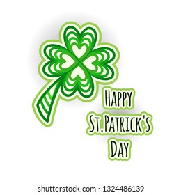 Vector illustration of Happy St. Patrick's Day. Good for card, poster, banner, invitation, postcard, icon.  EPS 10 