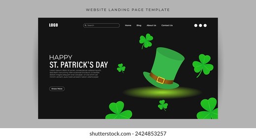 Vector illustration of Happy St Patricks Day social media feed template
