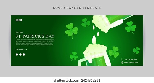 Vector illustration of Happy St Patricks Day social media feed template