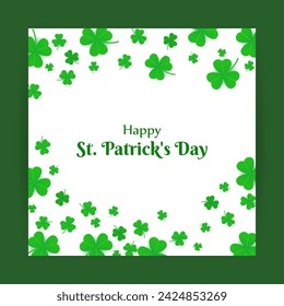 Vector illustration of Happy St Patricks Day social media feed template