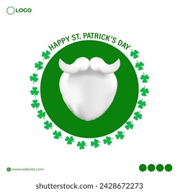Vector illustration of Happy St Patricks Day social media feed template