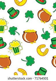 vector illustration of happy st. patrick's day pattern wallpaper