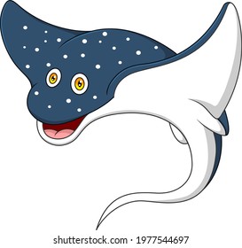 Vector illustration of a happy stingray cartoon
