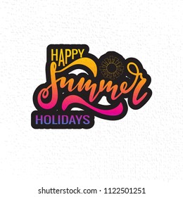 Vector illustration of Happy Summer Holidays with the inscription for packing product