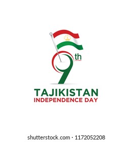 Vector illustration of Happy Tajikistan Independence Day 09 September With flag and eagle. 5K