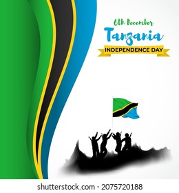 Vector illustration of happy Tanzania independence day