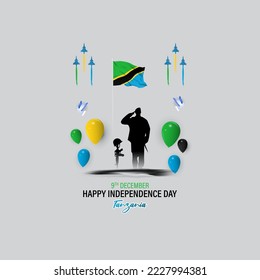 Vector illustration of happy Tanzania independence day