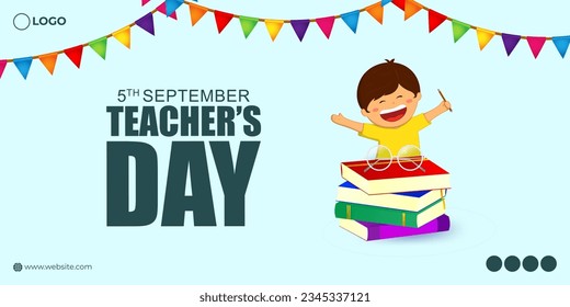 Vector illustration of Happy Teachers Day banner