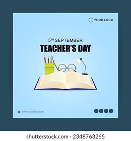 Vector illustration of Happy Teachers Day banner