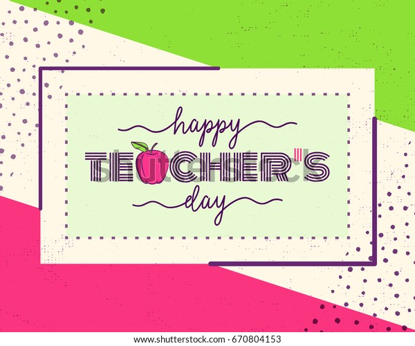 Vector Illustration Happy Teachers Day Greeting Stock Vector Royalty Free