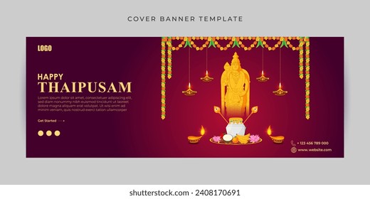 Vector illustration of Happy Thaipusam social media feed template