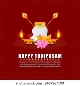 Vector illustration of Happy Thaipusam social media feed template