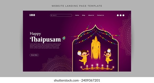 Vector illustration of Happy Thaipusam social media feed template