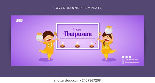 Vector illustration of Happy Thaipusam social media feed template