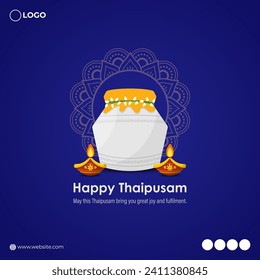 Vector illustration of Happy Thaipusam social media feed template