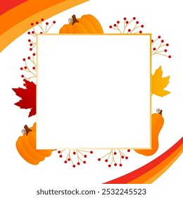 Vector illustration of Happy Thanksgiving background with empty frame