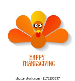 Vector Illustration of a Happy Thanksgiving Celebration Design with Cartoon Turkey