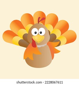 VektorIllustration eines glücklichen Thanksgiving-Feierlichkeiten Design mit Cartoon Türkei