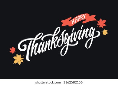 Vector illustration. Happy Thanksgiving Day typography vector design for greeting cards and poster on a textural background design template  celebration.Happy Thanksgiving  inscription, lettering.