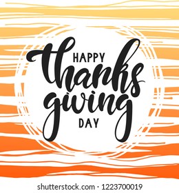 Vector illustration Happy Thanksgiving Day lettering for greeting card/poster/banner template.