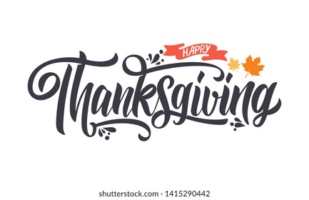 Vector illustration. Happy Thanksgiving Day typography vector design for greeting cards and poster on a textural background design template  celebration.Happy Thanksgiving  inscription, lettering.